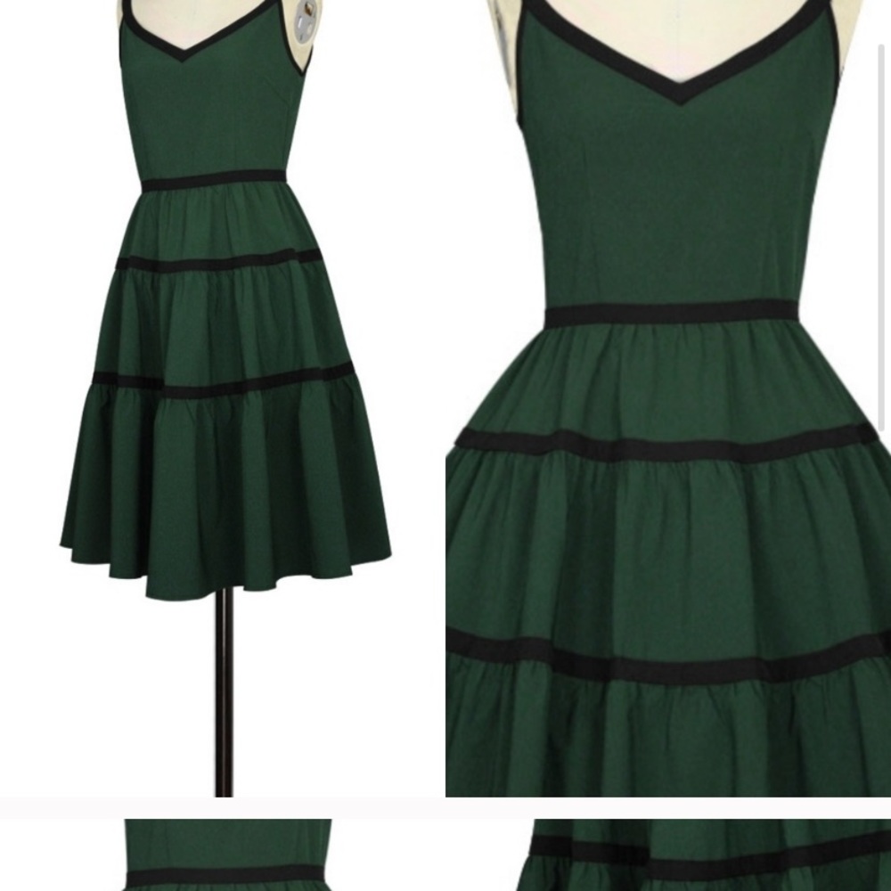Plus Size Pin Up Clothing Pocket 1950s Dress Green